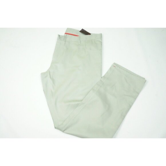 Isaia LC Seva Grayish Khaki 100% Cotton Casual Mens Chino Pants 56L EU NEW